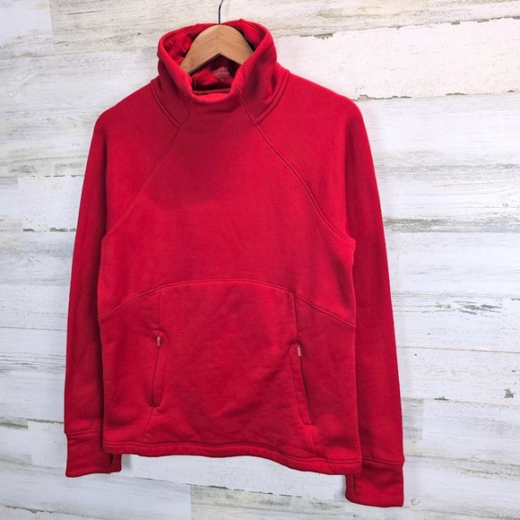 Athleta Womens Polartec Funnel Neck Pullover Small Red Activewear Outdoor Nylon - Picture 2 of 11